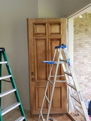 Before & After Door Restaining in Sienna Plantation, TX (1)