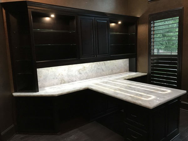 Built-in Cabinet, Staining & Granite Installation in Alief, TX (1)