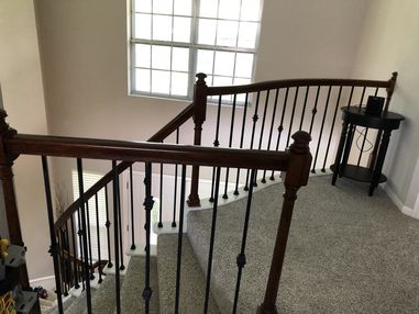 Spindle Replacement, Handrail Refinish & Carpet Installation. (1)