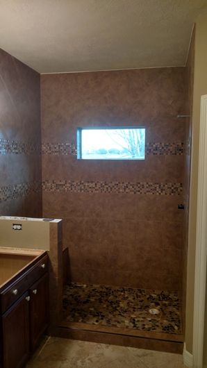 Bathroom Renovation in Houston, TX
(process: shower area moved to the other side of the bathroom, framed out new shower, installed tile) (6)